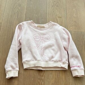 Love shack fancy pink bow cropped sweatshirt girls size S small